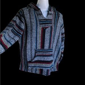 BAJA JOE Mexican Style Pullover Hoodie, Size Medium.